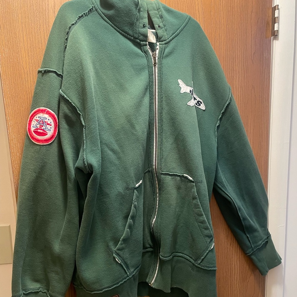 NFL Green Reebok Hoodie with Leather Patch